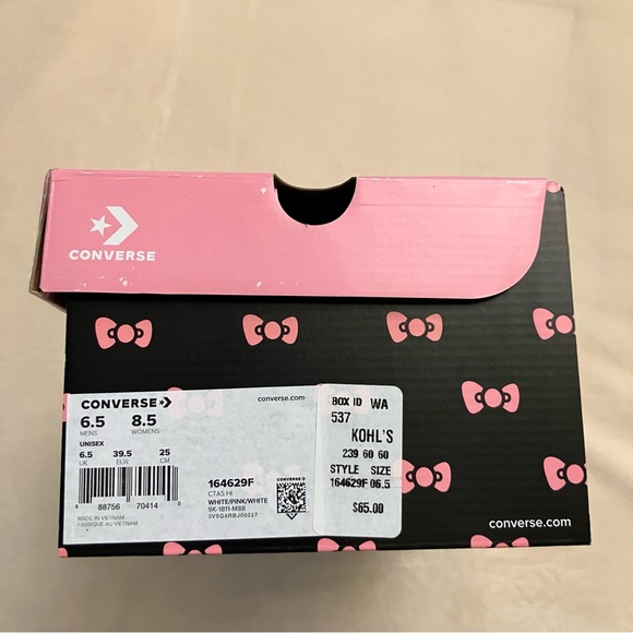 EUC Hello Kitty x Converse Chuck Taylor All Star High Top Sneakers - Picture 14 of 16